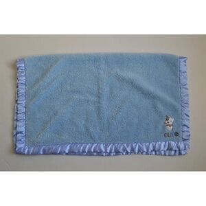 Child of Mine By Carter's Cute Puppy Dog Blanket Blue White Stars Silky Edge